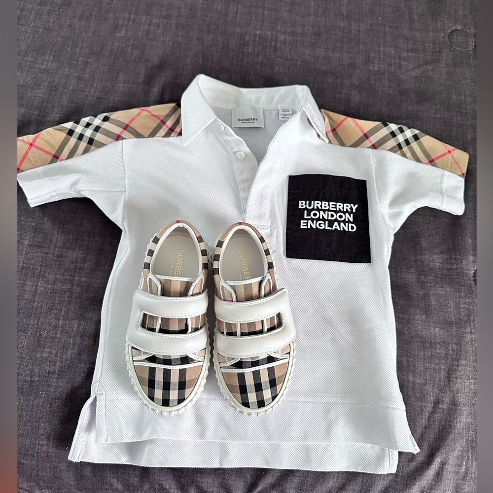 Burberry Little Kid's Mark Low-Top Check Sneakers